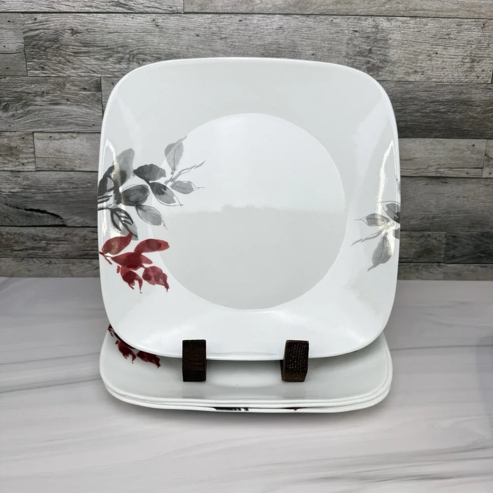 Corelle Kyoto Leaves Plate & Bowl Set 4 - 10.25